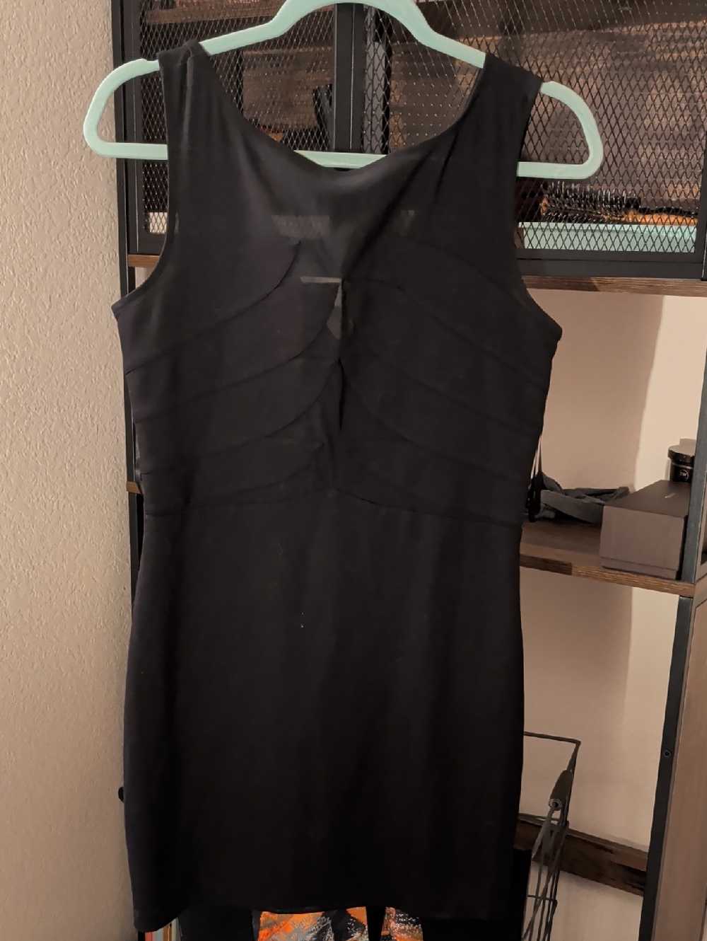 Bebe Black Sleeveless Mini Sheath Dress